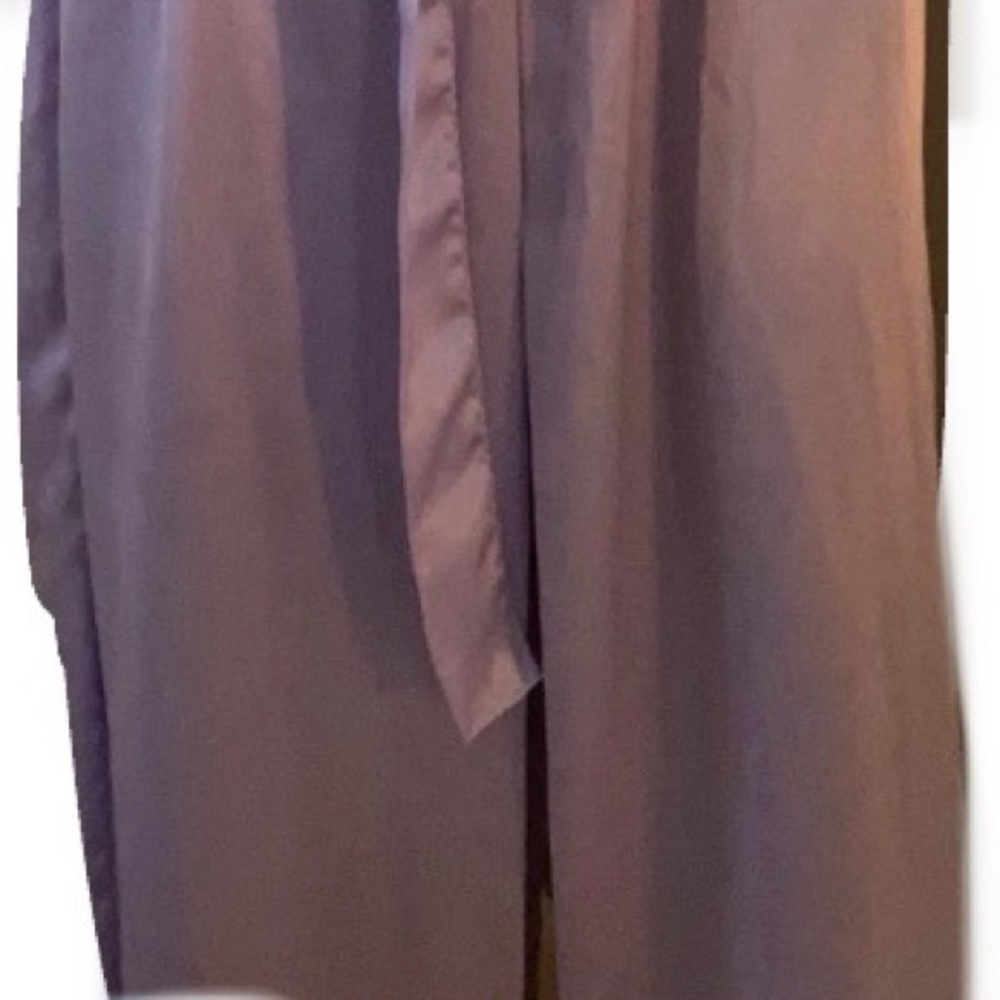 Vintage lavender Satin Robe with Lace Detail L - Picture 4 of 6
